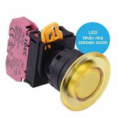 Ảnh của Nút nhấn nhả có đèn IDEC YW1L-M4E01QM3Y 220VAC D22 1NC (Vàng)