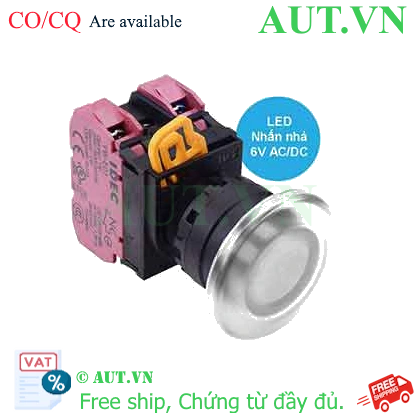 Ảnh của Nút nhấn nhả có đèn IDEC YW1L-M4E02Q2W 6VAC/DC D22 2NC (Trắng)