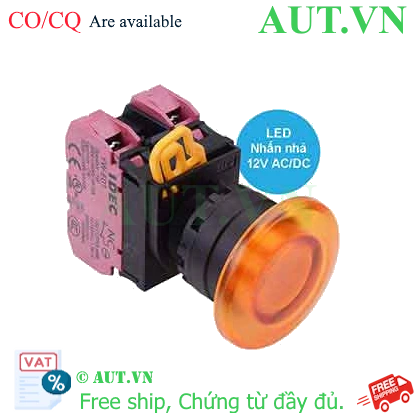 Ảnh của Nút nhấn nhả có đèn IDEC YW1L-M4E02Q3A 12VAC/DC D22 2NC (Hổ phách)