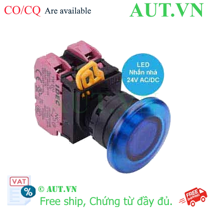 Ảnh của Nút nhấn nhả có đèn IDEC YW1L-M4E02Q4S 24VAC/DC D22 2NC (Xanh)