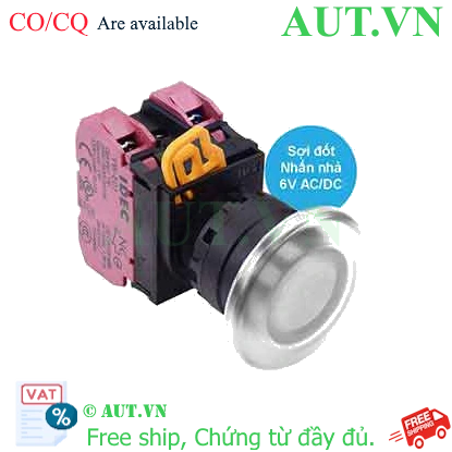 Ảnh của Nút nhấn nhả có đèn IDEC YW1L-M4E02Q5W 6VAC/DC D22 2NC (Trắng)