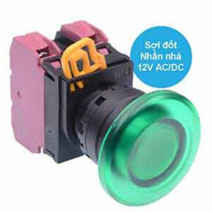 Ảnh của Nút nhấn nhả có đèn IDEC YW1L-M4E02Q6G 12VAC/DC D22 2NC (Xanh)