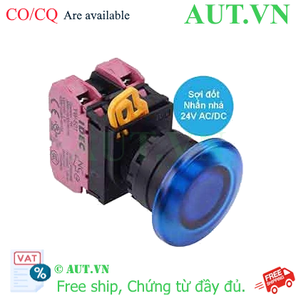 Ảnh của Nút nhấn nhả có đèn IDEC YW1L-M4E02Q7S 24VAC/DC D22 2NC (Xanh)