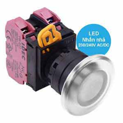 Ảnh của Nút nhấn nhả có đèn IDEC YW1L-M4E02QM3W 220VAC D22 2NC (Trắng)