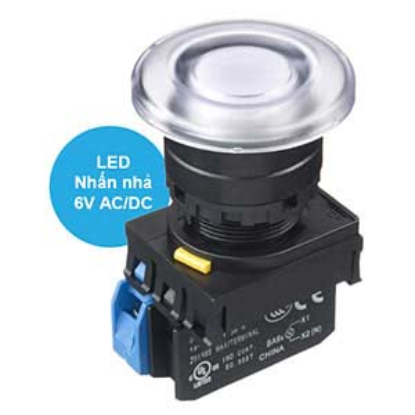 Ảnh của Nút nhấn nhả có đèn IDEC YW1L-M4E10Q2PW 6VAC/DC D22 1NO (Trắng)