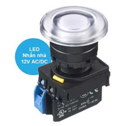 Ảnh của Nút nhấn nhả có đèn IDEC YW1L-M4E10Q3PW 12VAC/DC D22 1NO (Trắng)