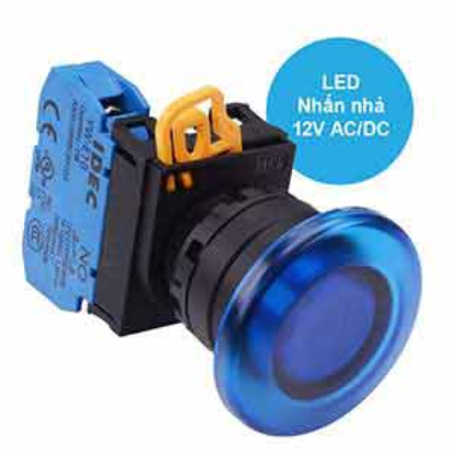 Ảnh của Nút nhấn nhả có đèn IDEC YW1L-M4E10Q3S 12VAC/DC D22 1NO (Xanh)