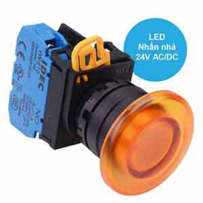 Ảnh của Nút nhấn nhả có đèn IDEC YW1L-M4E10Q4A 24VAC/DC D22 1NO (Hổ phách)