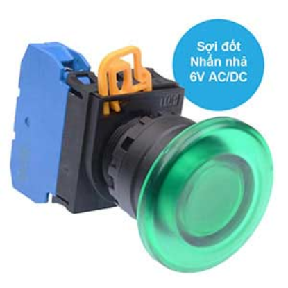 Ảnh của Nút nhấn nhả có đèn IDEC YW1L-M4E10Q5G 6VAC/DC D22 1NO (Xanh)