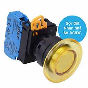 Ảnh của Nút nhấn nhả có đèn IDEC YW1L-M4E10Q5Y 6VAC/DC D22 1NO (Vàng)