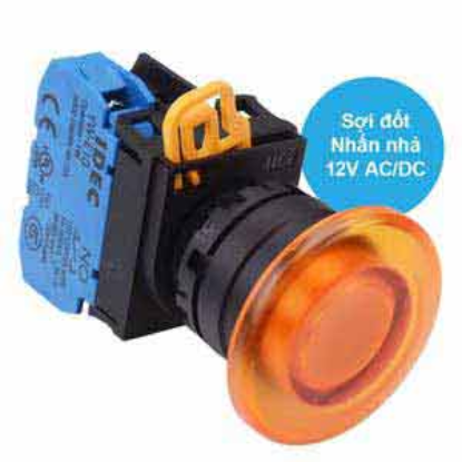 Ảnh của Nút nhấn nhả có đèn IDEC YW1L-M4E10Q6A 12VAC/DC D22 1NO (Hổ phách)