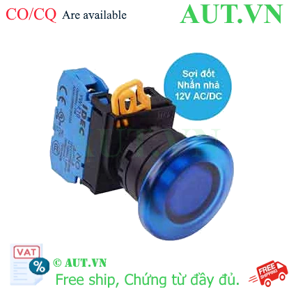 Ảnh của Nút nhấn nhả có đèn IDEC YW1L-M4E10Q6S 12VAC/DC D22 1NO (Xanh)