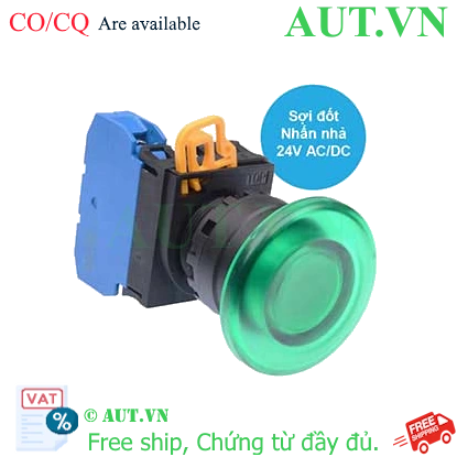 Ảnh của Nút nhấn nhả có đèn IDEC YW1L-M4E10Q7G 24VAC/DC D22 1NO (Xanh)