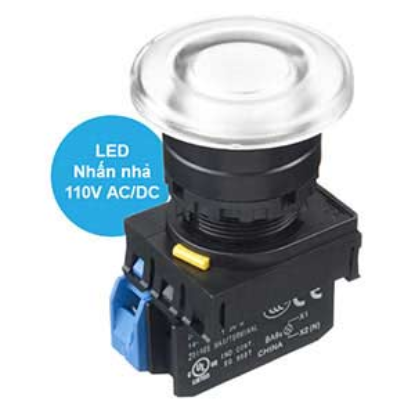 Ảnh của Nút nhấn nhả có đèn IDEC YW1L-M4E10QHW 110VAC D22 1NO (Trắng)