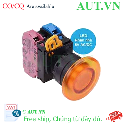 Ảnh của Nút nhấn nhả có đèn IDEC YW1L-M4E11Q2A 6VAC/DC D22 1NO+1NC (Hổ phách)