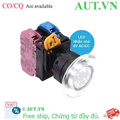 Ảnh của Nút nhấn nhả có đèn IDEC YW1L-M4E11Q2PW 6VAC/DC D22 1NO+1NC (Trắng)