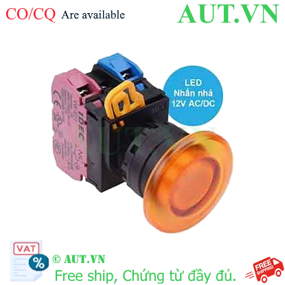 Ảnh của Nút nhấn nhả có đèn IDEC YW1L-M4E11Q3A 12VAC/DC D22 1NO+1NC (Hổ phách)