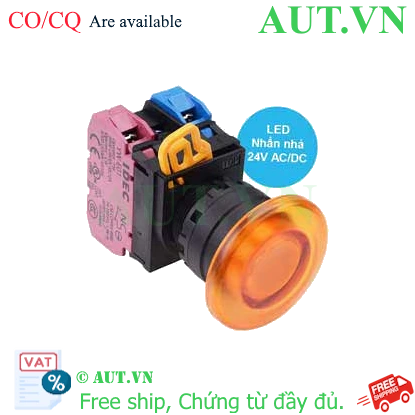 Ảnh của Nút nhấn nhả có đèn IDEC YW1L-M4E11Q4A 24VAC/DC D22 1NO+1NC (Hổ phách)