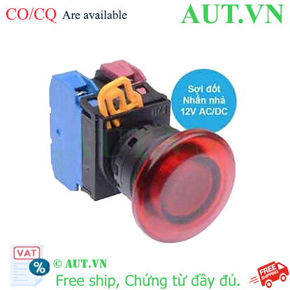 Ảnh của Nút nhấn nhả có đèn IDEC YW1L-M4E11Q6R 12VAC/DC D22 1NO+1NC (Đỏ)