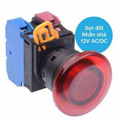 Ảnh của Nút nhấn nhả có đèn IDEC YW1L-M4E11Q6R 12VAC/DC D22 1NO+1NC (Đỏ)