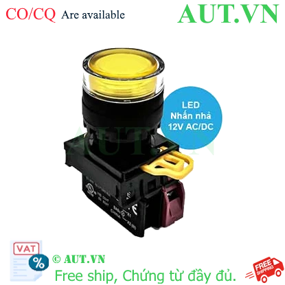 Ảnh của Nút nhấn nhả có đèn IDEC YW1L-MF2E01Q3Y 12VAC/DC D22 1NC (Vàng)