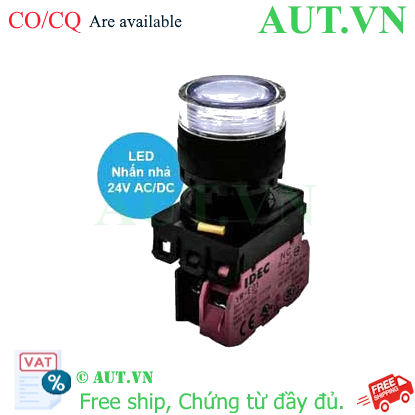 Ảnh của Nút nhấn nhả có đèn IDEC YW1L-MF2E01Q4PW 24VAC/DC D22 1NC (Trắng)
