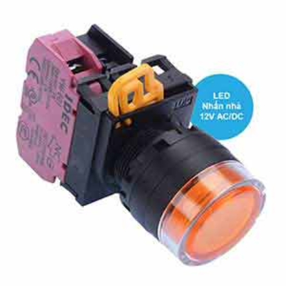 Ảnh của Nút nhấn nhả có đèn IDEC YW1L-MF2E01Q3A 12VAC/DC D22 1NC (Hổ phách)