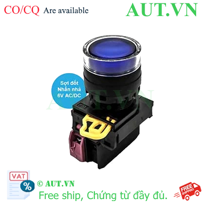 Ảnh của Nút nhấn nhả có đèn IDEC YW1L-MF2E01Q5S 6VAC/DC D22 1NC (Xanh)