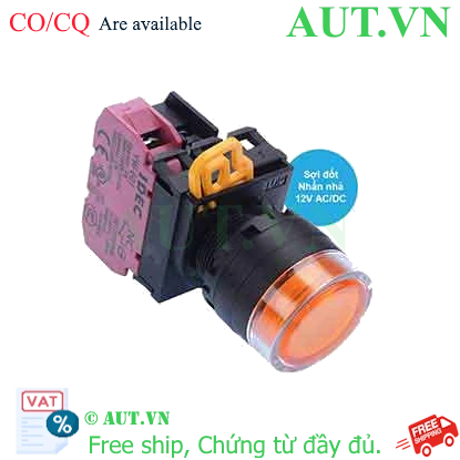 Ảnh của Nút nhấn nhả có đèn IDEC YW1L-MF2E01Q6A 12VAC/DC D22 1NC (Hổ phách)