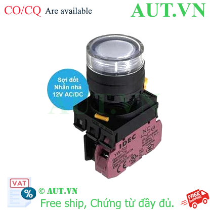 Ảnh của Nút nhấn nhả có đèn IDEC YW1L-MF2E01Q6W 12VAC/DC D22 1NC (Trắng)