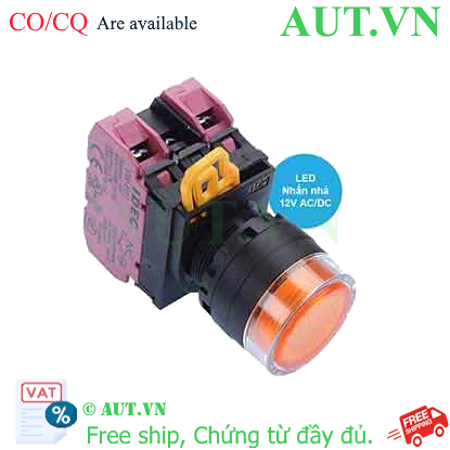 Ảnh của Nút nhấn nhả có đèn IDEC YW1L-MF2E02Q3A 12VAC/DC D22 2NC (Hổ phách)
