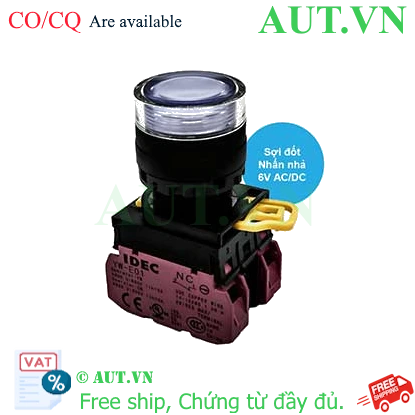 Ảnh của Nút nhấn nhả có đèn IDEC YW1L-MF2E02Q5W 6VAC/DC D22 2NC (Trắng)
