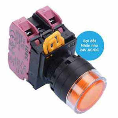 Ảnh của Nút nhấn nhả có đèn IDEC YW1L-MF2E02Q7A 24VAC/DC D22 2NC (Hổ phách)