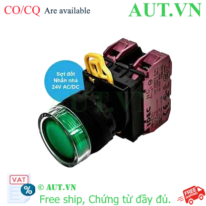 Ảnh của Nút nhấn nhả có đèn IDEC YW1L-MF2E02Q7G 24VAC/DC D22 2NC (Xanh)