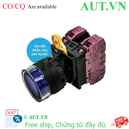 Ảnh của Nút nhấn nhả có đèn IDEC YW1L-MF2E02Q7S 24VAC/DC D22 2NC (Xanh)