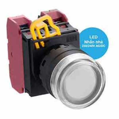 Ảnh của Nút nhấn nhả có đèn IDEC YW1L-MF2E02QM3PW 220VAC D22 2NC (Trắng)