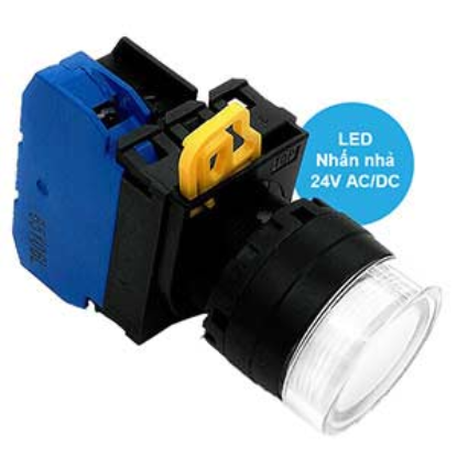 Ảnh của Nút nhấn nhả có đèn IDEC YW1L-MF2E10Q4PW 24VAC/DC D22 1NO (Trắng)