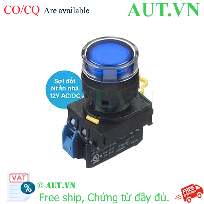 Ảnh của Nút nhấn nhả có đèn IDEC YW1L-MF2E10Q6S 12VAC/DC D22 1NO (Xanh)