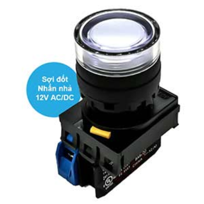 Ảnh của Nút nhấn nhả có đèn IDEC YW1L-MF2E10Q6W 12VAC/DC D22 1NO (Trắng)