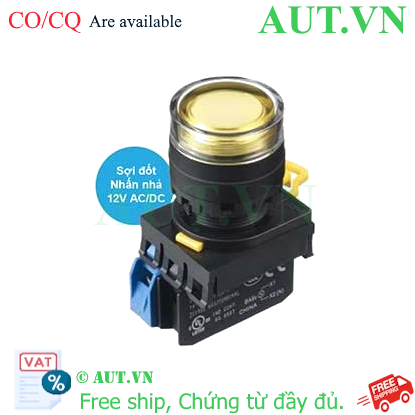Ảnh của Nút nhấn nhả có đèn IDEC YW1L-MF2E10Q6Y 12VAC/DC D22 1NO (Vàng)
