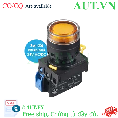 Ảnh của Nút nhấn nhả có đèn IDEC YW1L-MF2E10Q7A 24VAC/DC D22 1NO (Hổ phách)
