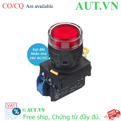 Ảnh của Nút nhấn nhả có đèn IDEC YW1L-MF2E10Q7R 24VAC/DC D22 1NO (Đỏ)