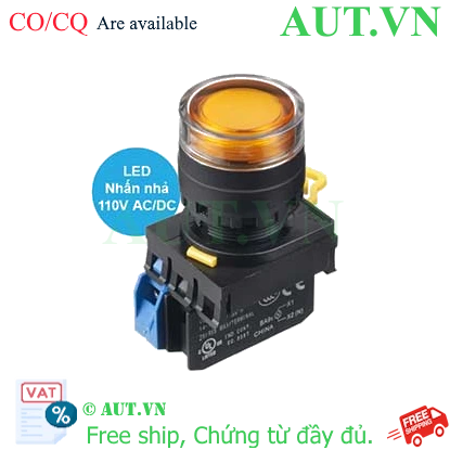 Ảnh của Nút nhấn nhả có đèn IDEC YW1L-MF2E10QHA 110VAC D22 1NO (Hổ phách)