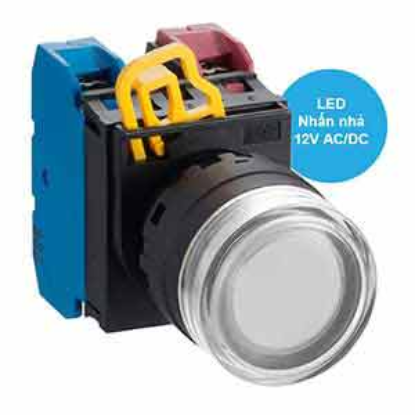 Ảnh của Nút nhấn nhả có đèn IDEC YW1L-MF2E11Q3PW 12VAC/DC D22 1NO+1NC (Trắng)