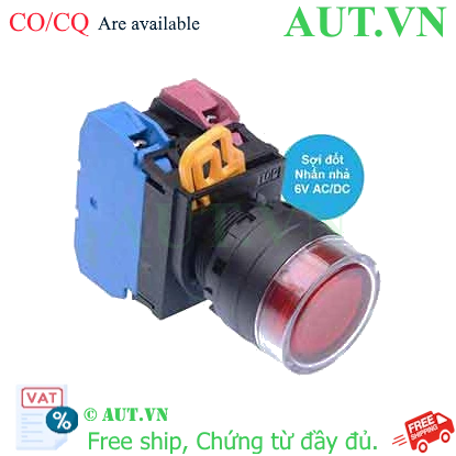 Ảnh của Nút nhấn nhả có đèn IDEC YW1L-MF2E11Q5R 6VAC/DC D22 1NO+1NC (Đỏ)