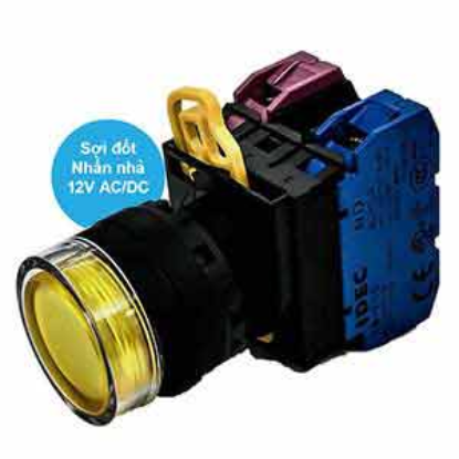 Ảnh của Nút nhấn nhả có đèn IDEC YW1L-MF2E11Q6Y 12VAC/DC D22 1NO+1NC (Vàng)