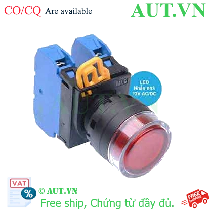 Ảnh của Nút nhấn nhả có đèn IDEC YW1L-MF2E20Q3R 12VAC/DC D22 2NO (Đỏ)
