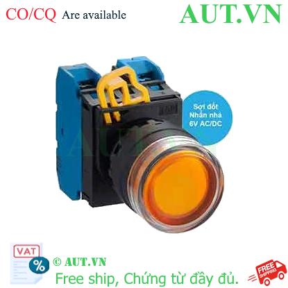 Ảnh của Nút nhấn nhả có đèn IDEC YW1L-MF2E20Q5A 6VAC/DC D22 2NO (Hổ phách)