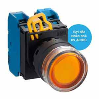 Ảnh của Nút nhấn nhả có đèn IDEC YW1L-MF2E20Q5A 6VAC/DC D22 2NO (Hổ phách)