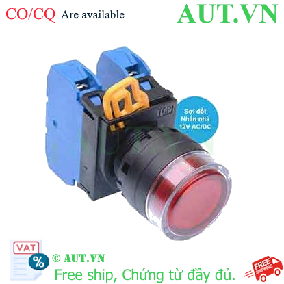 Ảnh của Nút nhấn nhả có đèn IDEC YW1L-MF2E20Q6R 12VAC/DC D22 2NO (Đỏ)